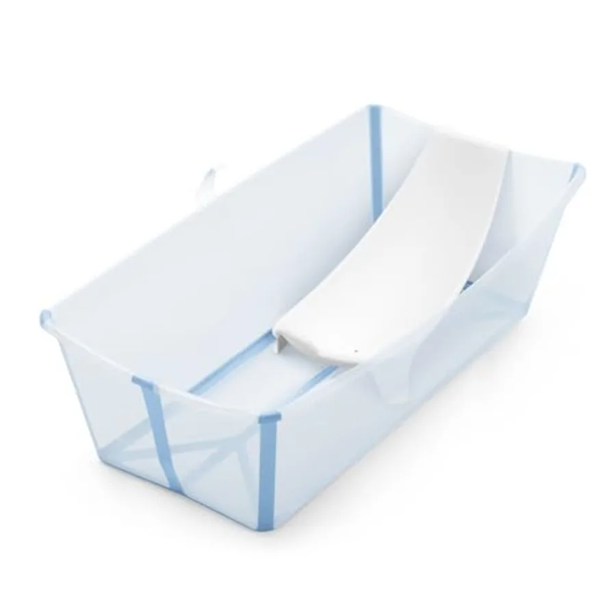 

Flexi Bath X-Large Bundle, Ocean Blue - Spacious Baby Bathtub + Newborn Support - Lightweight, Foldable & Easy to Store - Best f