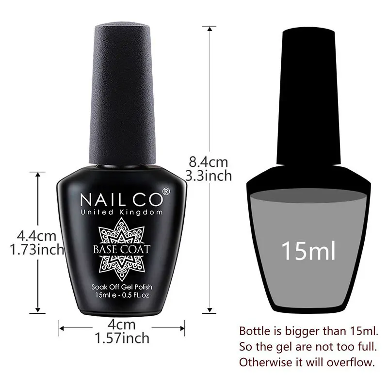 NAILCO-Gel para capa superior y Base, removedor de imprimación de uñas, barniz semipermanente, suministros híbridos para uñas, 15ml