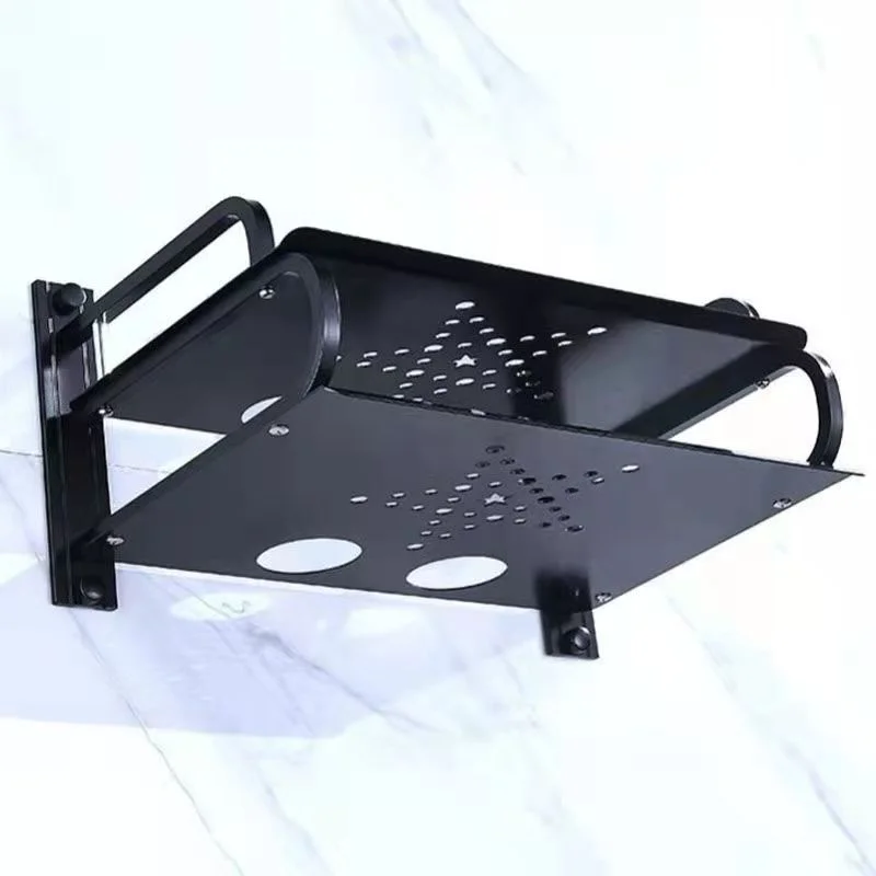 Double/Triple TV Box Router Set-top Boxes Player Single-layer Aluminum Wall Mount Storage Shelf Bracket Holder Stand Rack