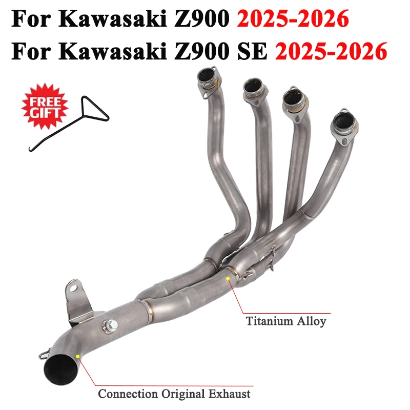 

Slip On For Kawasaki Ninja Z900 SE 2025 2026 US Version Motorcycle Exhaust Escape Systems Titanium Alloy Front Link Pipe Header