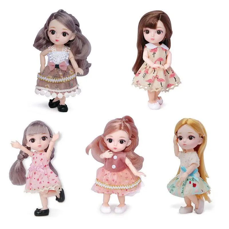 Mini Thoáng Mát Bé Trai Gái 16Cm Bjd 1/12 Quần Áo Búp Bê Kính Mũ Giày Thời Trang Dễ Thương Bóng-Khớp Quần Áo Búp Bê lên Nhà Diy Kid Đồ Chơi Quà Tặng