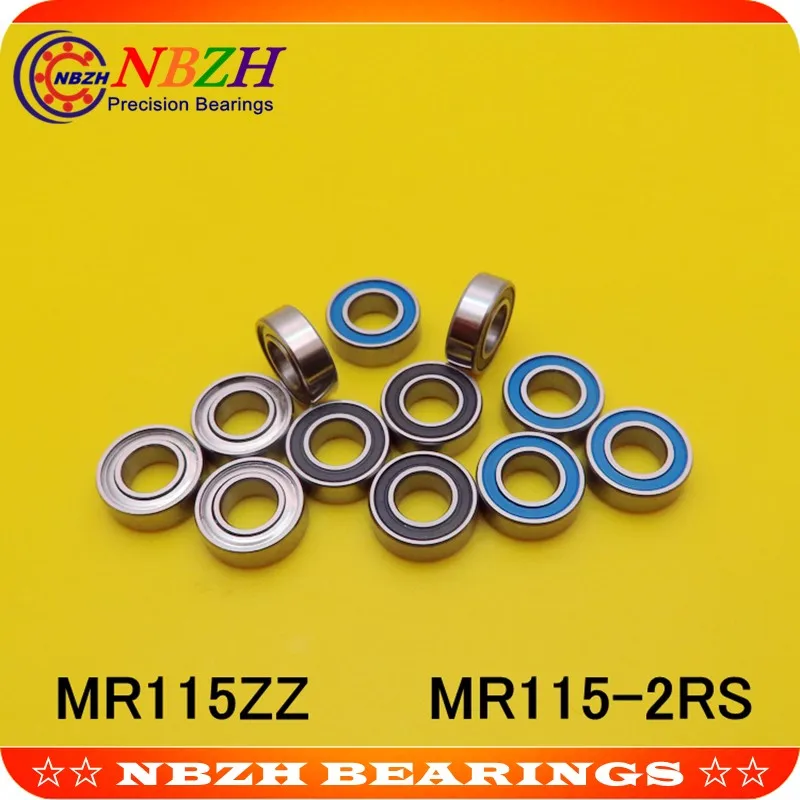 NBZH bearing  10pcs / Lot High Quality  ABEC-5 Z2V2 EMQ MR115-2RS  5*11*4 Mm Miniature Ball Bearings MR115RS L1150