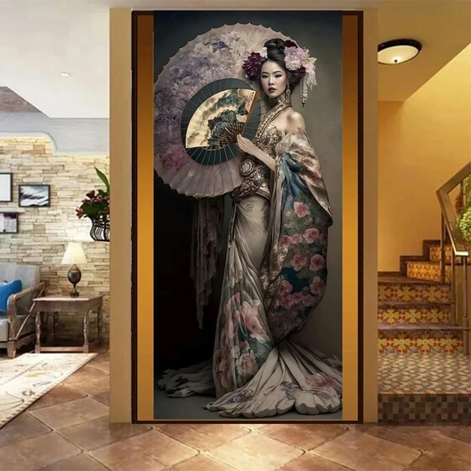 

Сакура алмазная живопись японская гейша женщина драгоценности вышивка крестиком 5D Diy полная мозаика вышивка горный хрусталь картина Настенный декор