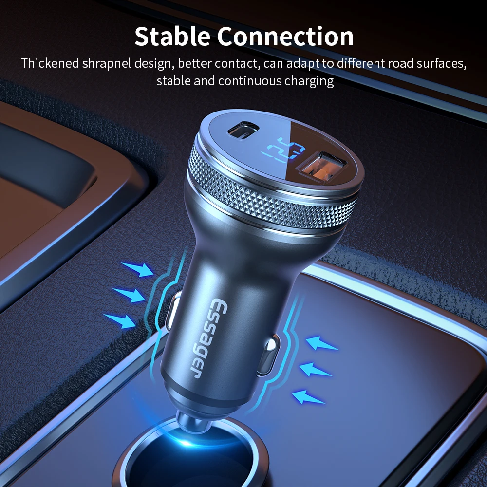 Essager Mini 36W USB Car Charger Quick Charge 3.0 Charger For iPhone 14 13 Samsung Xiaomi USB Type C Fast Charging Car Charger