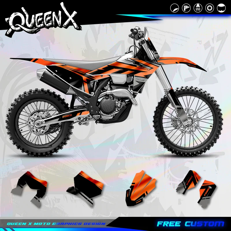 QUEEN X MOTO For KTM SX SXF 2023-2024 EXC XCW 2024- 2026 Custom Team Motorcycle Graphics Decal Stickers Kits