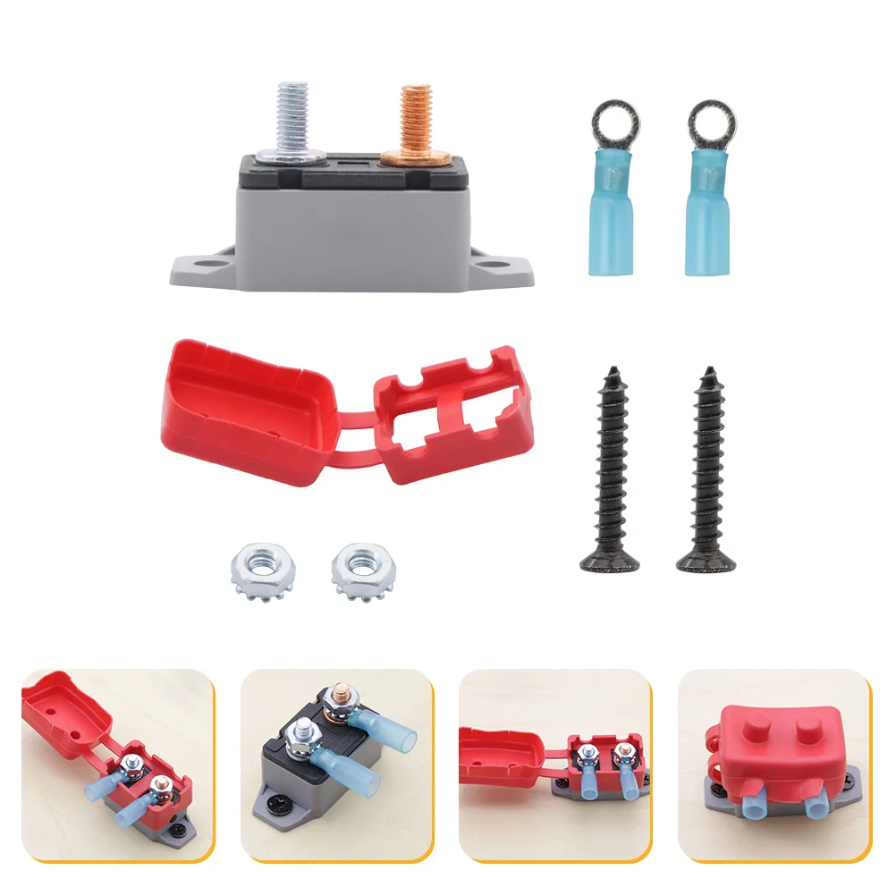 

1 Set Manual Reset Circuit Breaker 20A 12V/24V Protective Cover For Automotive Rv Marine Off-Road Vehicles Stud Bolt Electrical