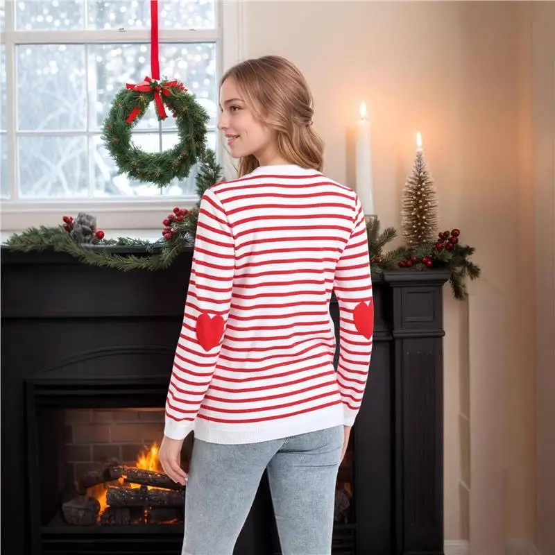 

Autumn Winter Women's Knitted Sweater Crew Ne Long Sve Striped Color Blo Letter Print Comfortable Fit Faion Commute ...