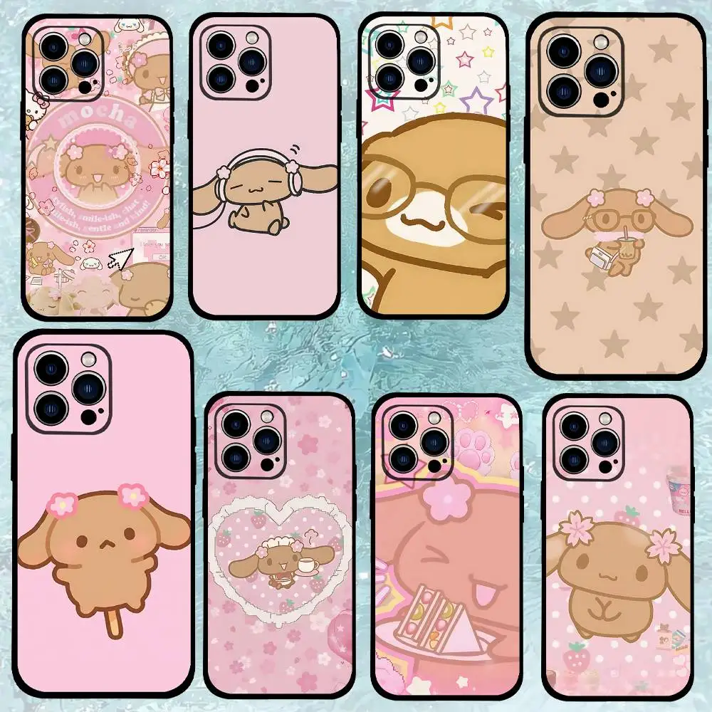 Niedliche Cartoon M-Mocha Handyhülle für iPhone 17 16 15 14 13 12 11 PRO MAX PLUS Mini TPU Weiche Hautfreundliche Hülle