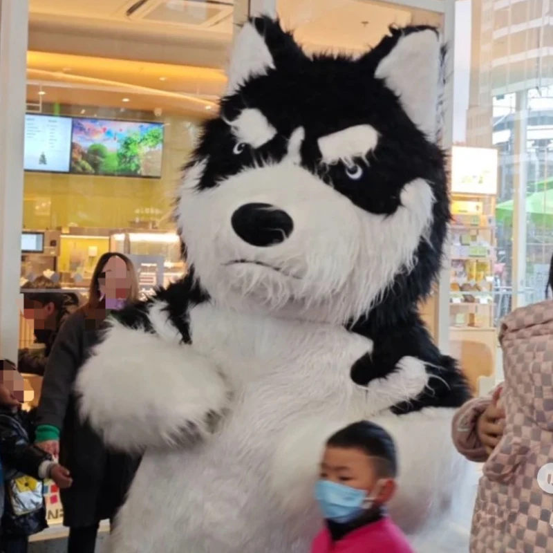 

260cm Huge Inflatable Siberian Husky Dog Mascot Costume Fancy Dress Party Advertising Ceremony Animal Carnival Perform Show Prop