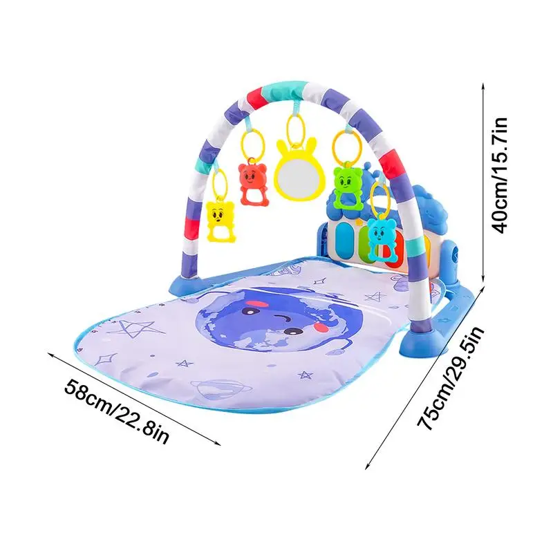 Gym de jeu extra-large pour tout-petits, jouets colorés, musique et lumière, virus coordonnants, exploration mentaires orielle précoce, pianoactivation