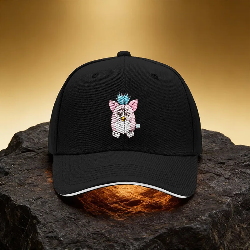 Pink Plush Doll Hat Unisex Printed Baseball Cap Sandwich Visor Sports Cap Suitable for Daily Work And Travel - Excellent