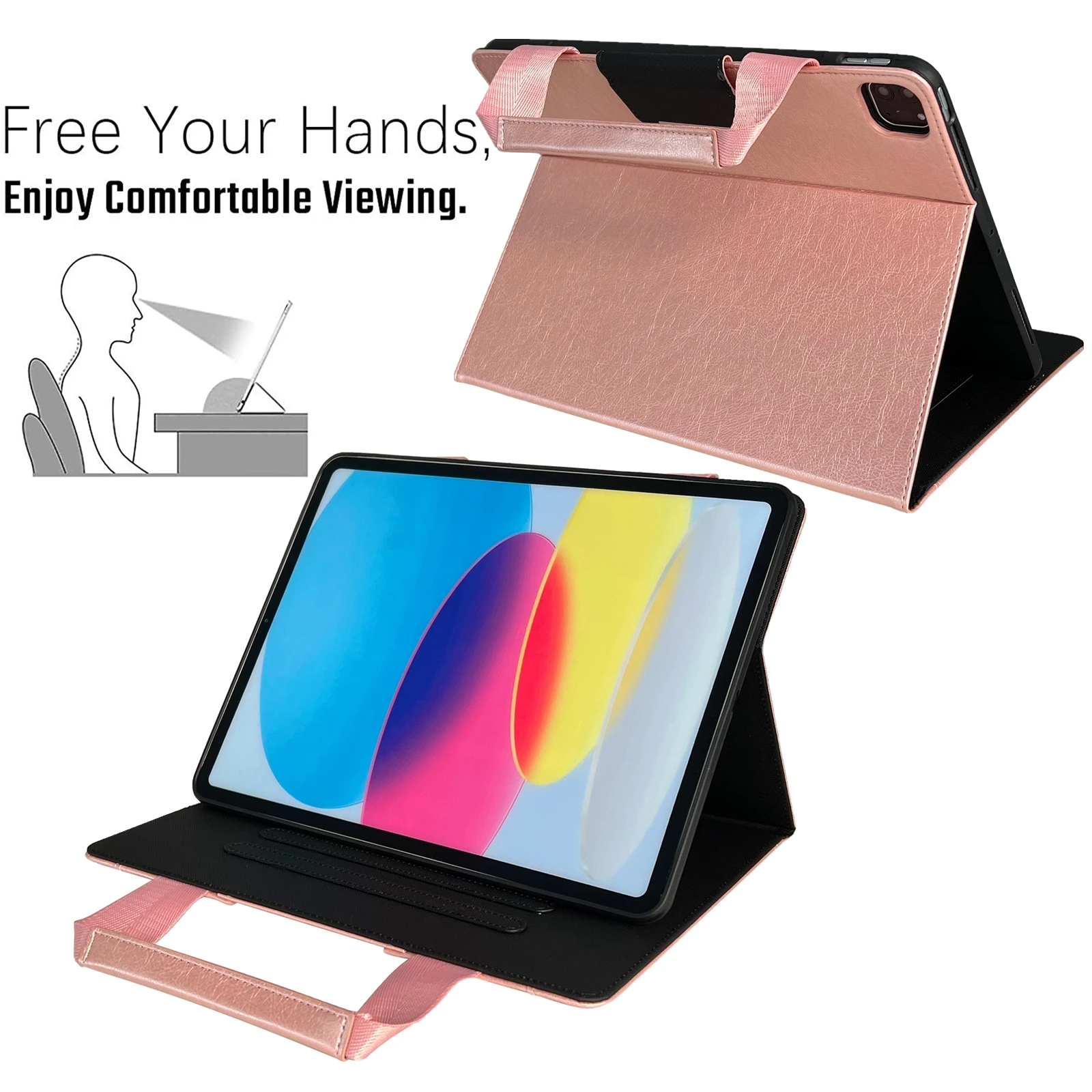 Handheld Flip Zipper Cards Solt Intelligent Wake-up Leather Case for IPad Air 11 M4 2026 A16 10th Air 13 Shockproof Stand Cover