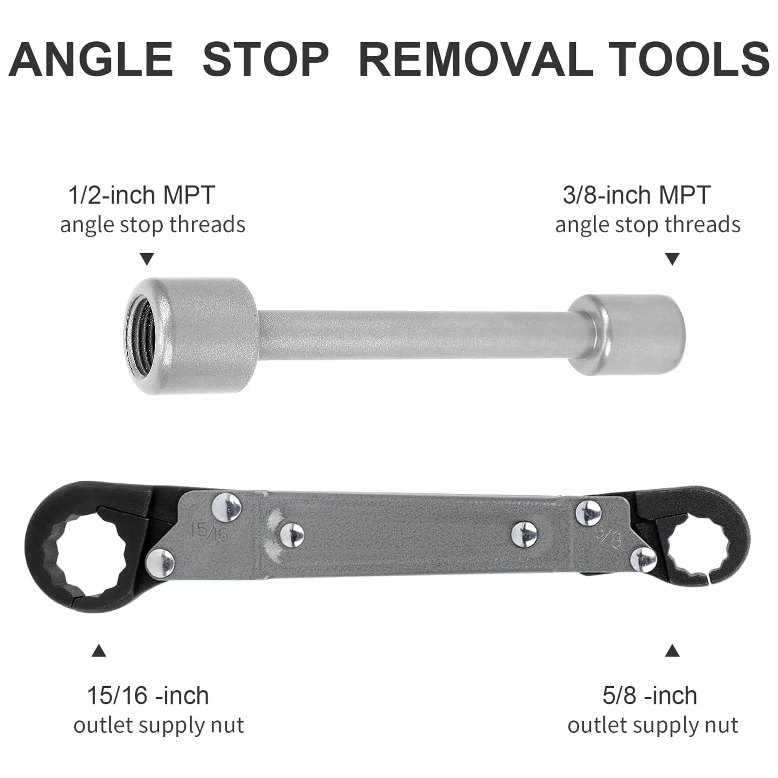 Angle Stop Wrench Set Professional Ni Plated Steel Plumbing Wrench Angle Stop Removal Tool