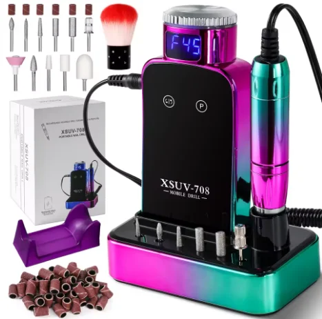 45000 دورة في الدقيقة الكهربائية مسمار الحفر آلة تلميع الأظافر منخفضة الضوضاء آلة تلميع الأظافر ملف مجموعة مناسبة لصالونات الأظافر المنزلية