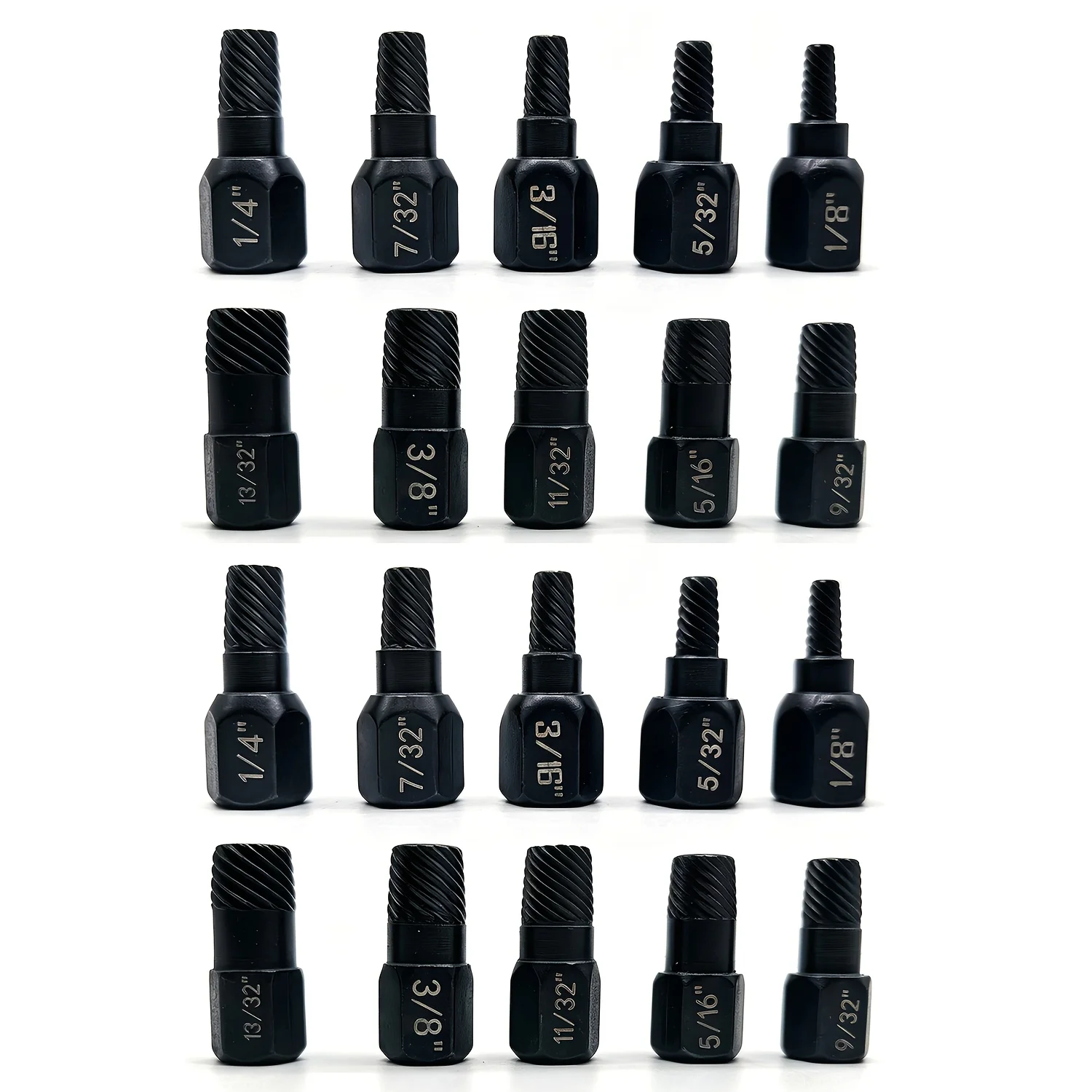 20Pcs Heavy Duty Chrome Alloy Broken Bolt Extractor No Drill Stripped Screw Remover Tool For Home Workshop Industrial Use