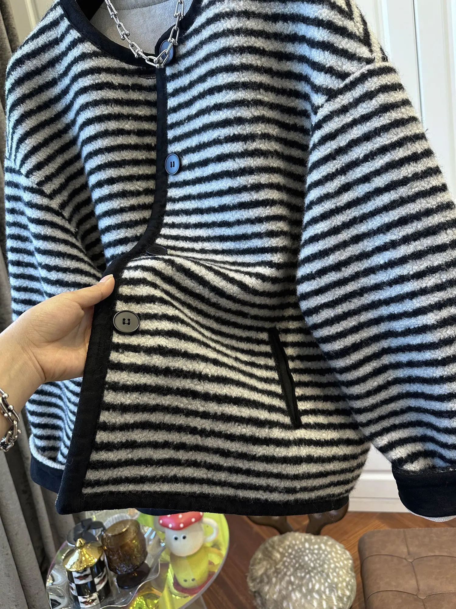 Veste européenne à rayures pour femme, ample, décontractée, nouvelle collection printemps et automne