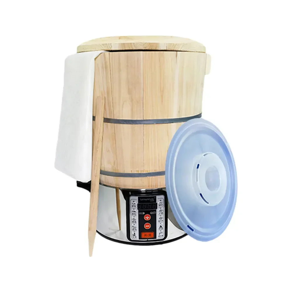 

13L Commercial Electric Steamer Stainless Steel Steamed Rice Wooden Bucket Lid Glutinous Rice Steamer Regular Insulation