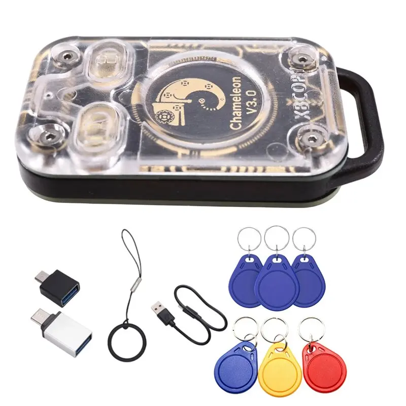 

Chameleon V3.0 RFID Smart Chip Emulator Reader 125K 13.56M ID IC Card Duplicator Tag Copyer+ 3XUID/CUID Keychain-A86G