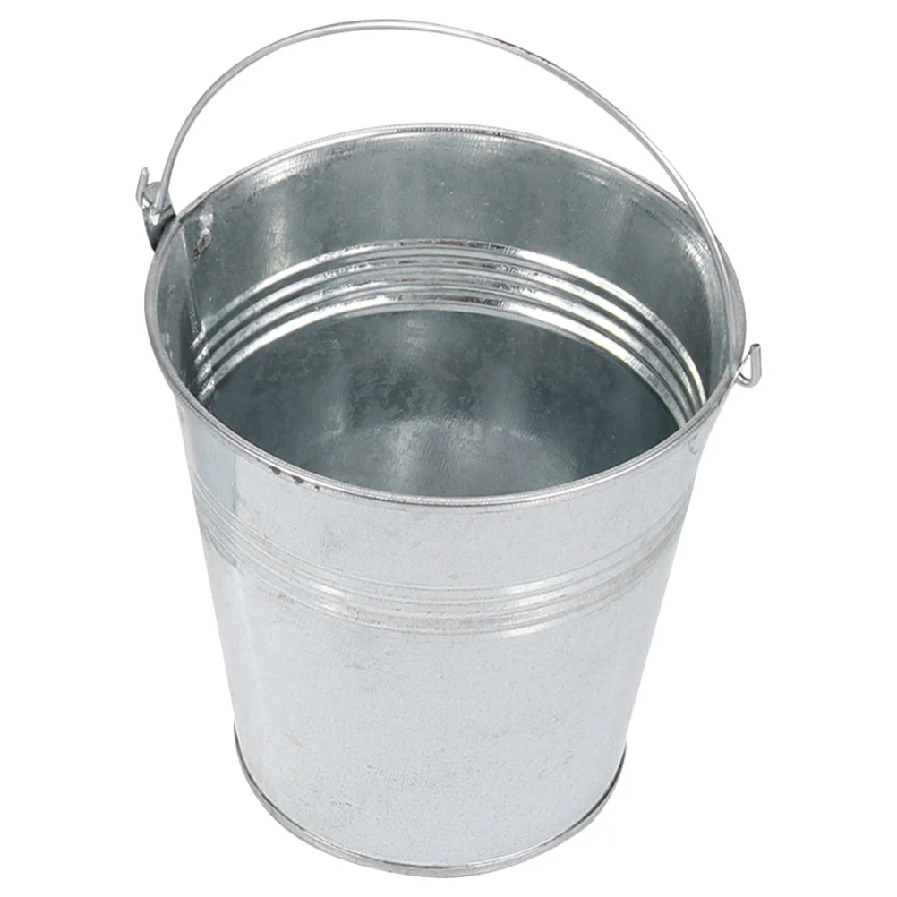 

Small Iron Bucket Containers for Food Chip Baskets Serving Drum Snack Ice Cube Tinplate Child