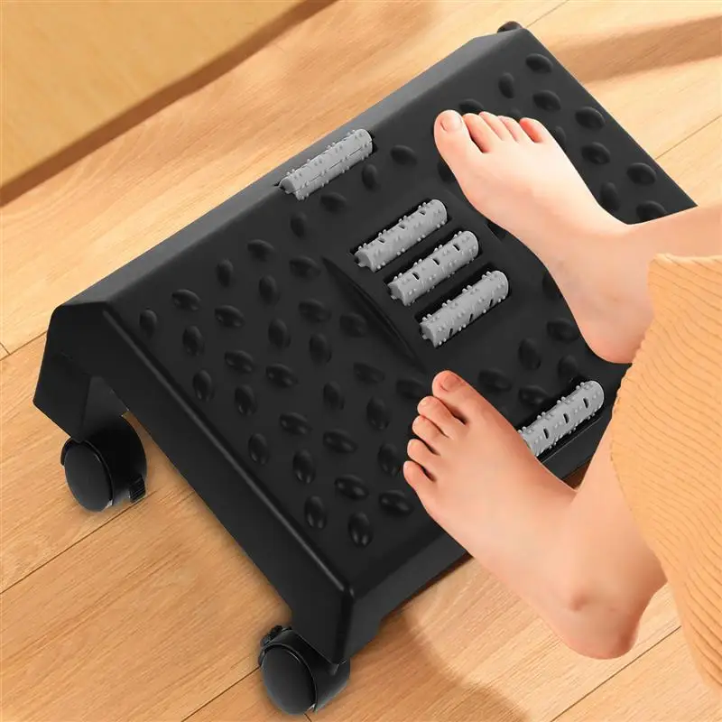 Anti-slip Footstool Small Step Stool Massagers Roller Desk Pp Work Plastic Step Ergonomic Adjustable Foot Rest Office Supply NEW