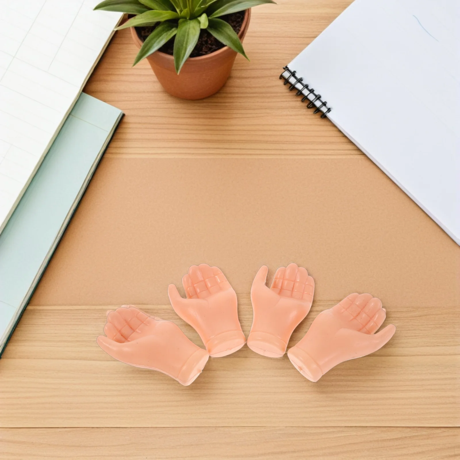 Adereços de mão em miniatura simulação realista mãos de plástico para diy fazendo kit pequenas mãos de fantoche em massa leve