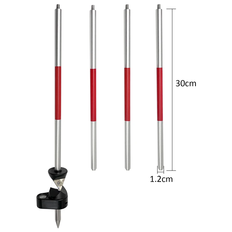 Novo mini prisma prateado de 360 graus para estação total leica, substituição de mini pesquisa de prisma grz101 + 4 polos com bolsa macia + uma bolha