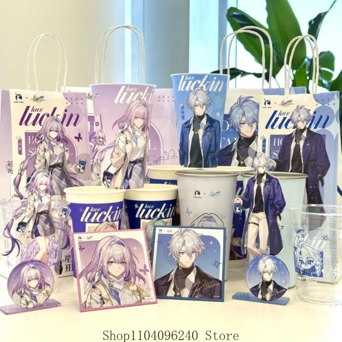 هونكاي: ستار السكك الحديدية الخروع Phainon أنيمي أكواب القهوة تغيير لون فنجان شاي أكواب الحليب الاكريليك حامل اللون ورقة المفاتيح شارة