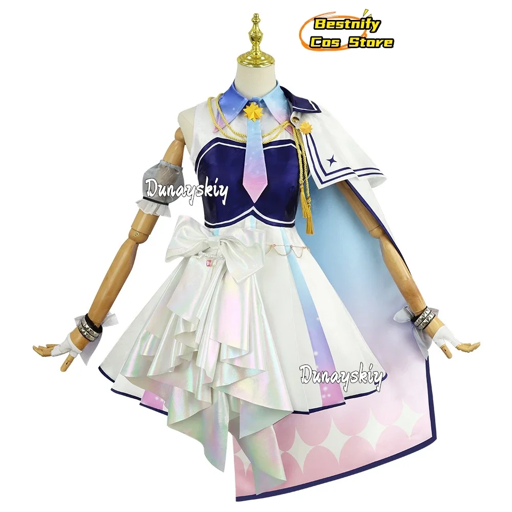 CosplayVtuber Higashi Hoshimati Suisei Cosplay Costume Anime VTuber Costume Wig Team Girl Women Dress Role-play Princess Lolita