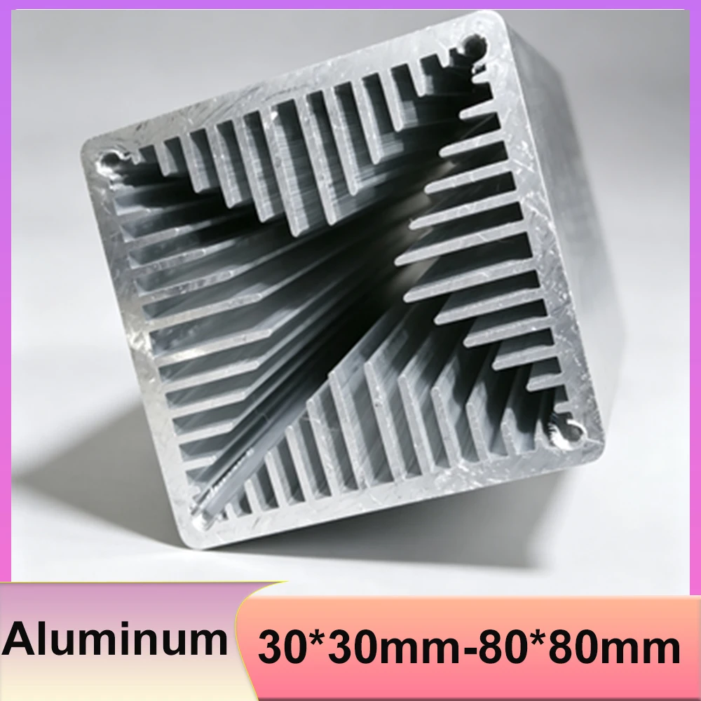1pcs High-Power Air-Cooled Heat Sink 30*30mm 40*40mm 50*50mm 60*60mm 70*70mm 80*80mm 6063 Aluminum Profile Wind Tunnel Radiator
