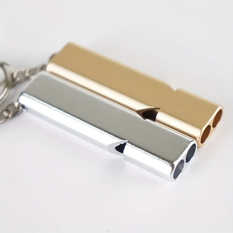 6pcs Dual-Frequency Survival Whistle - Lightweight Aluminum Alloy Outdoor EDC Equipment