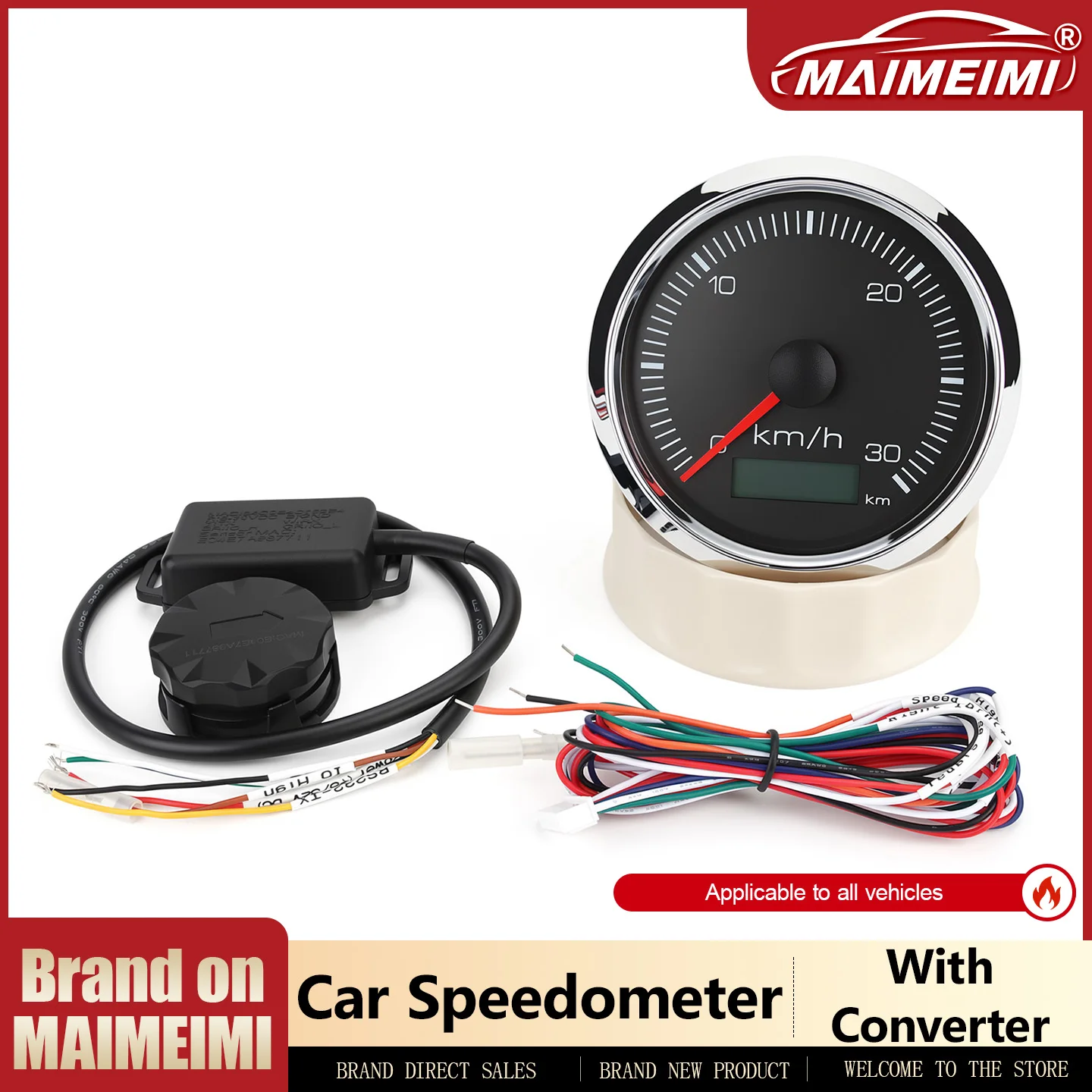 85MM Car Speedometer With Speed Signal Conversion Sensor Output Pulse Signal For All Car Forklift Agricultural Machinery Truck