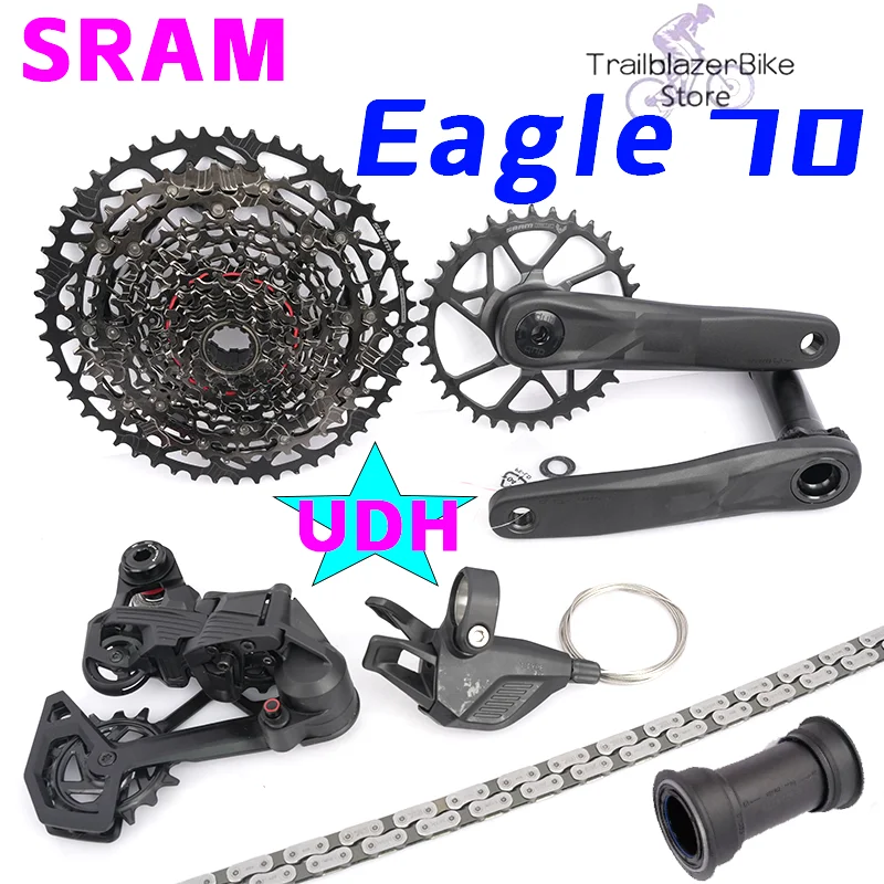 

NEW SRAM EAGLE 70 T-TYPE 12 Speed DUB MTB Bike Groupset Trigger Shifter udh Rear Derailleur 1270 Cassette 10-52T K7 Crankset