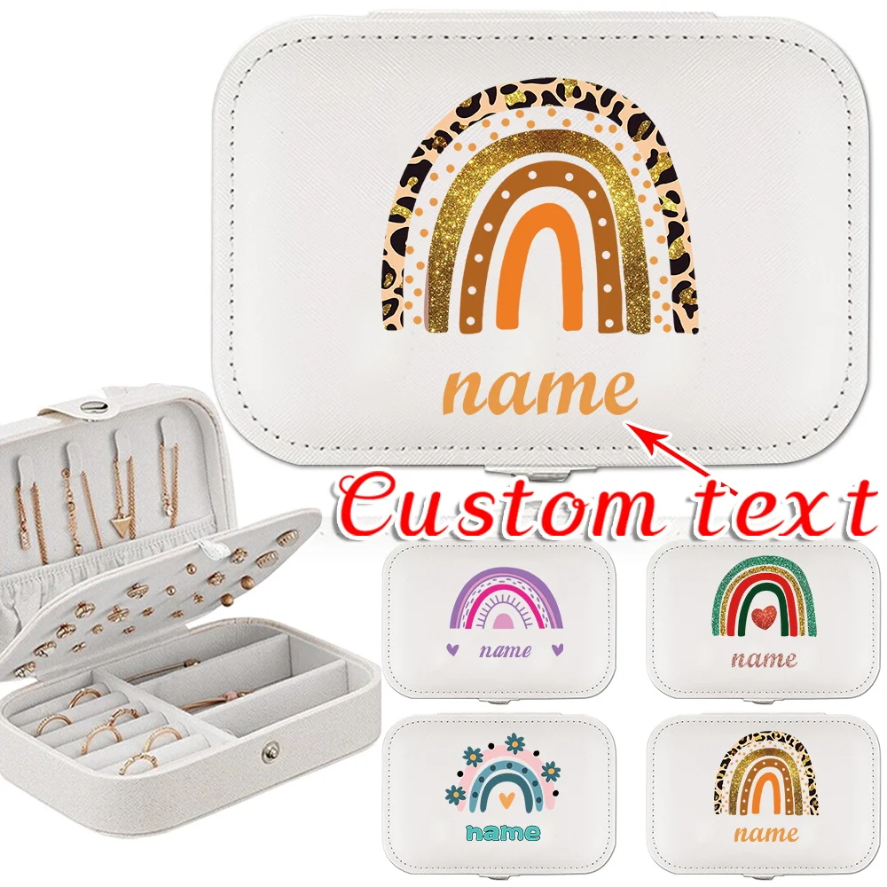 Personalized Customized Name High-end Ring Case Portable Jewelry Box Leather Large Size Dustproof Jewelry Organizer Display