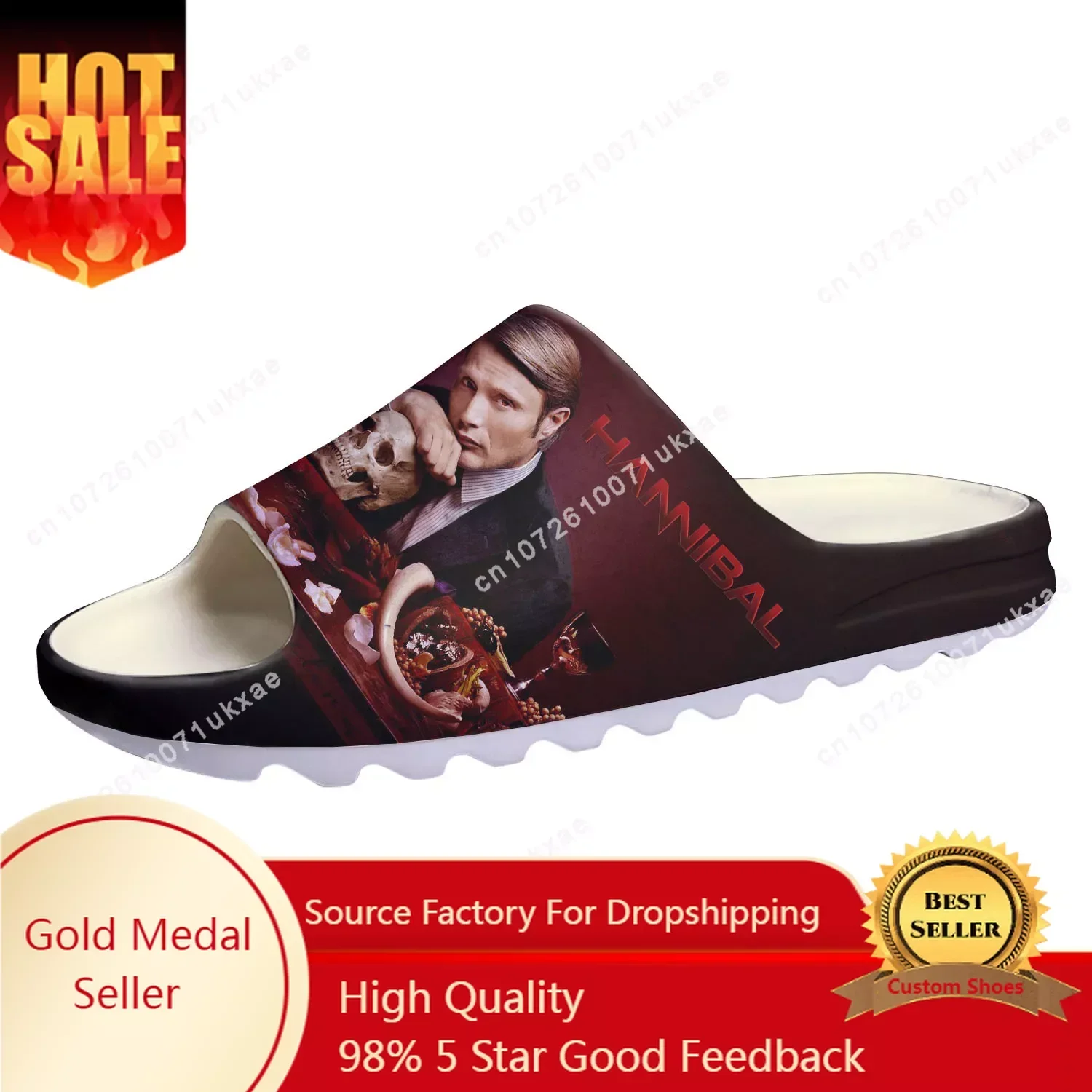 

Hannibal Soft Sole Sllipers Home Clogs Mads Mikkelsen Step On Water Shoes Mens Womens Teenager Step in Customized Sandals