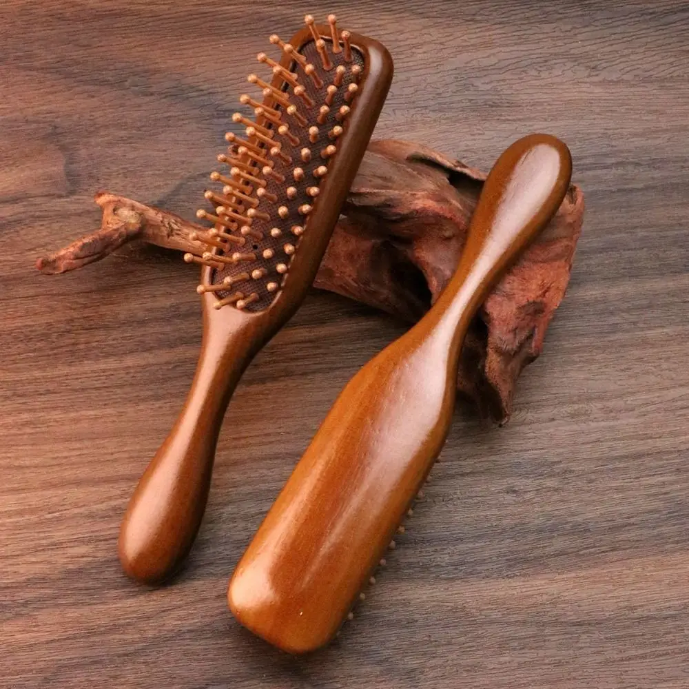 Anti Static Wooden Massage Comb Scalp Relax Natural Wood Air Cushion Hairbrush Handmade Thicken Head Meridian Hair Comb Girl