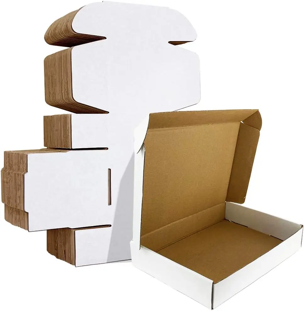 

Shipping Boxes 11x8x2 Inches Set of 25, White Corrugated Cardboard Mailers for Mailing & Storage