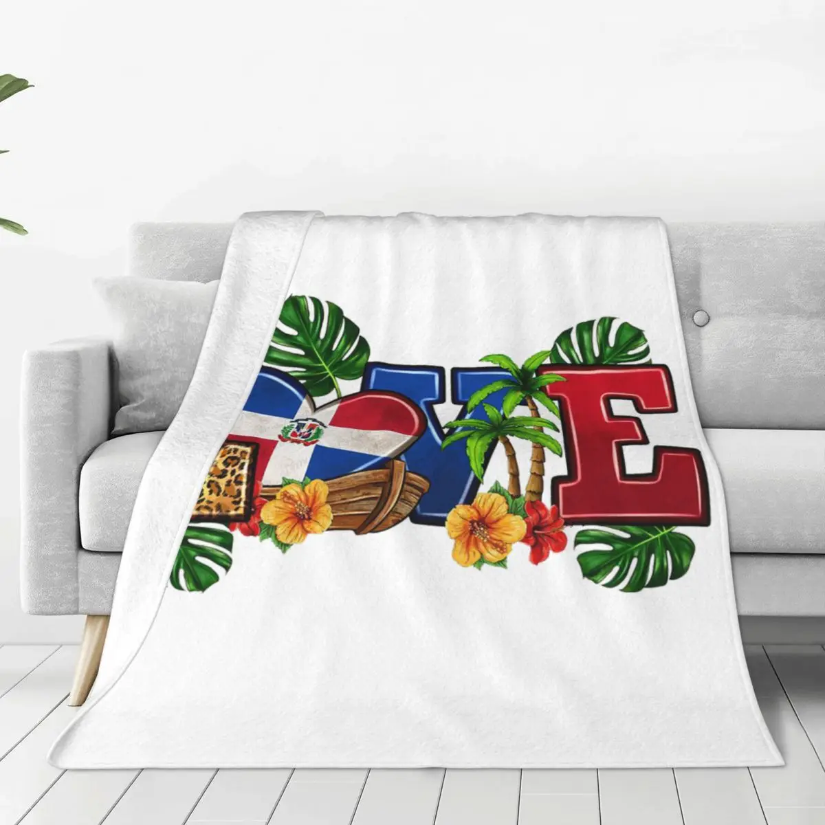

Одеяло с флагом Доминиканской Республики, флисовое одеяло для дивана, многофункциональное одеяло для дома, спальни, офиса, покрывало, одеяло