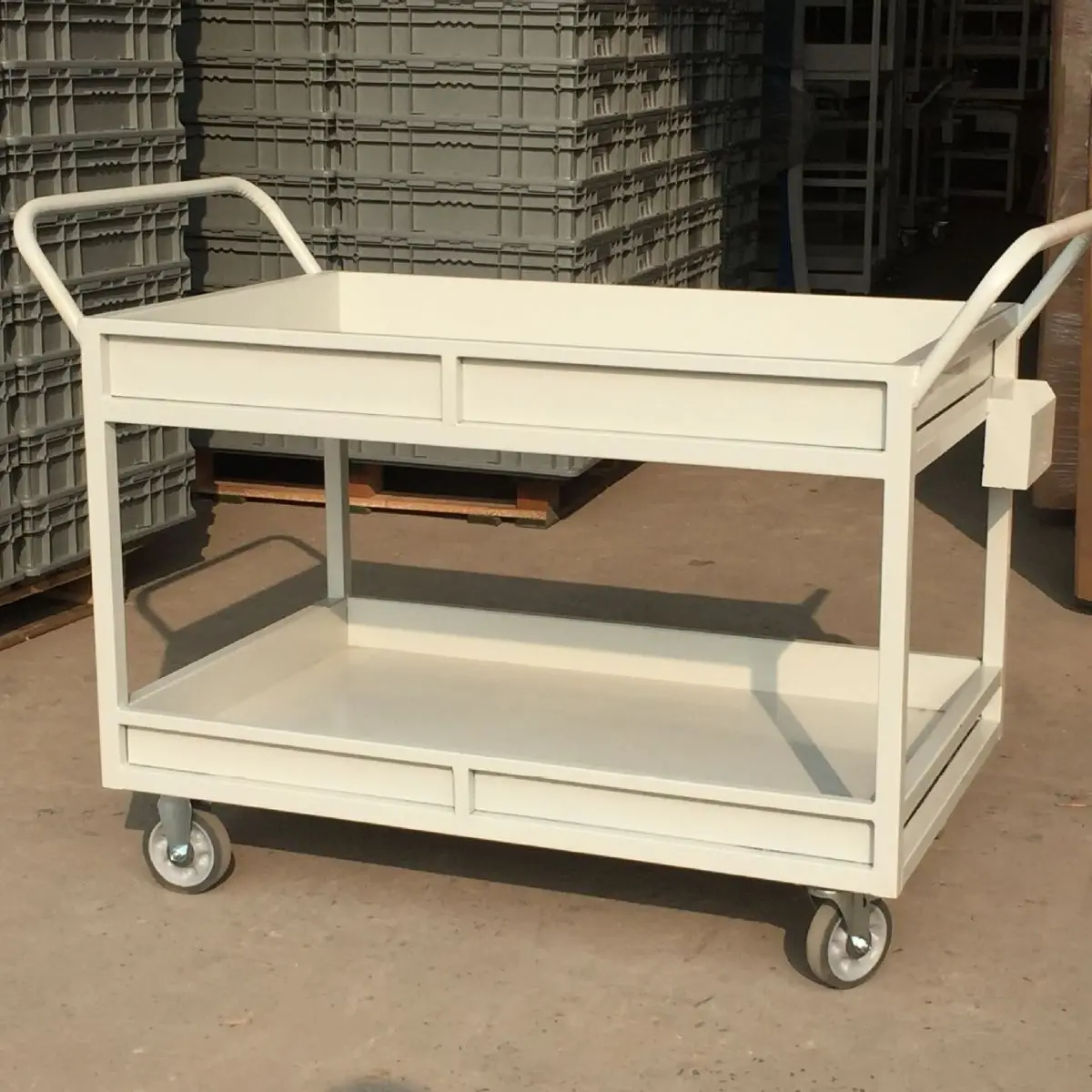 E-commerce picking cart double-layer handling and warehousing workshop thickens heavy e-commerce picking view 3