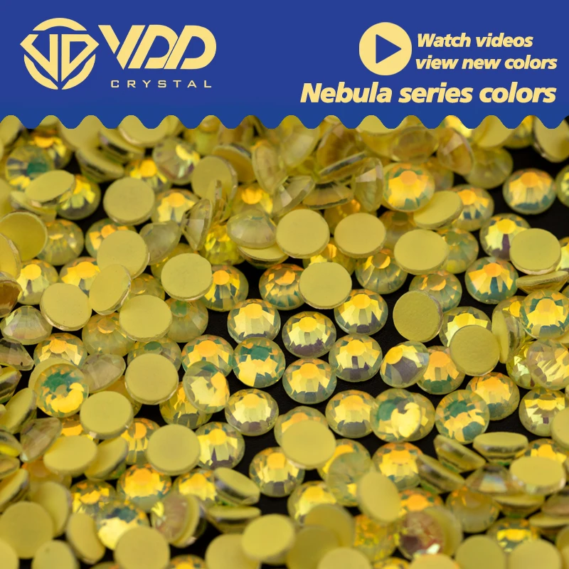 VDD SS6-SS30 406 Yellow-Nebula Glass Rhinestones Crystal Flatback Glitter Strass Stone For Nail Art DIY Crafts Decorations