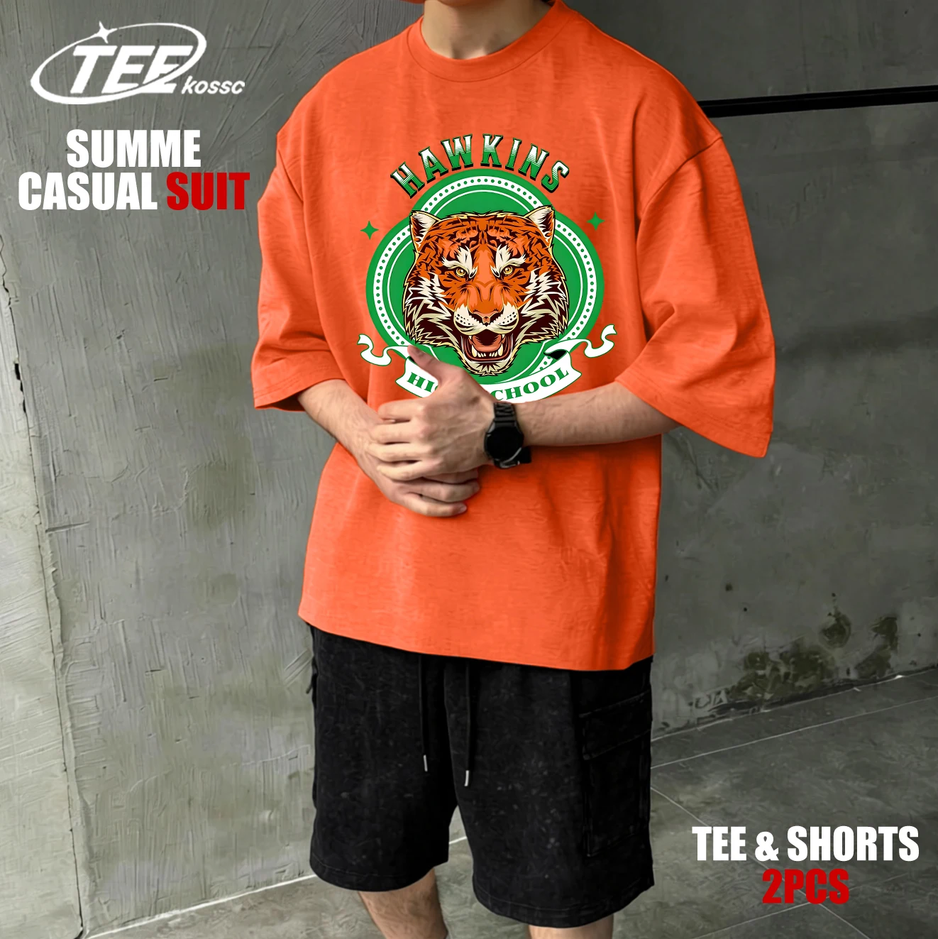 

Футболка с принтом тигров для мужчин, летняя повседневная одежда в стиле ретро, хлопковая модная мягкая футболка, унисекс, с круглым вырезом, свободный крой, комплект