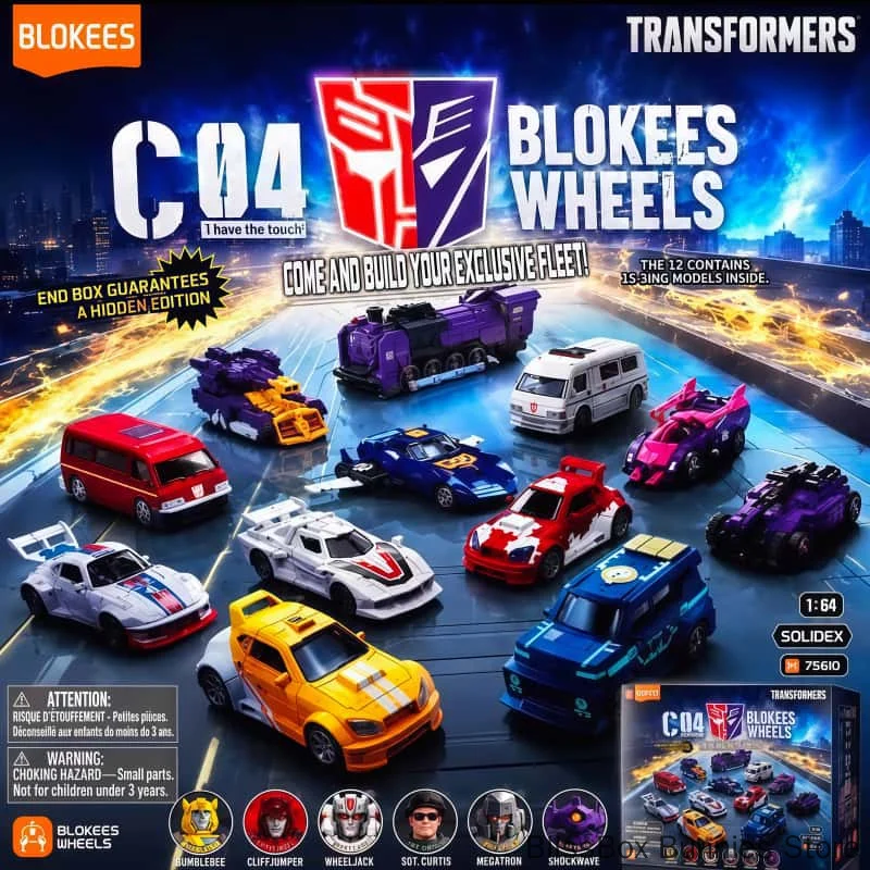 New Blokees Transformers Building Block Car C04 4th Wave Bumblebee Alloy Assembling Blind Box Collectible Model Toy Holiday Gift