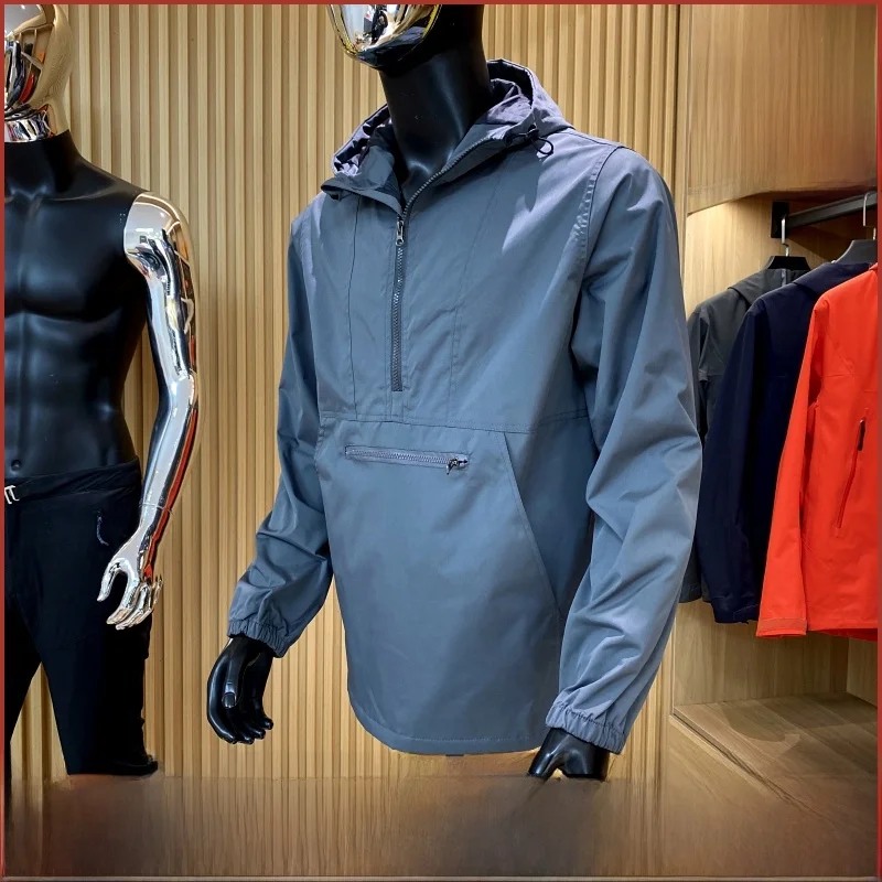 

Уличная мужская свободная ветрозащитная куртка с капюшоном на молнии, весенняя новинка, повседневная молодежная длинная верхняя одежда Nidant Stand Sve