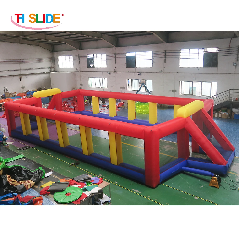 fast air ship to door!portable outdoor giant inflatable soccer football field, customized inflatable football pitch court