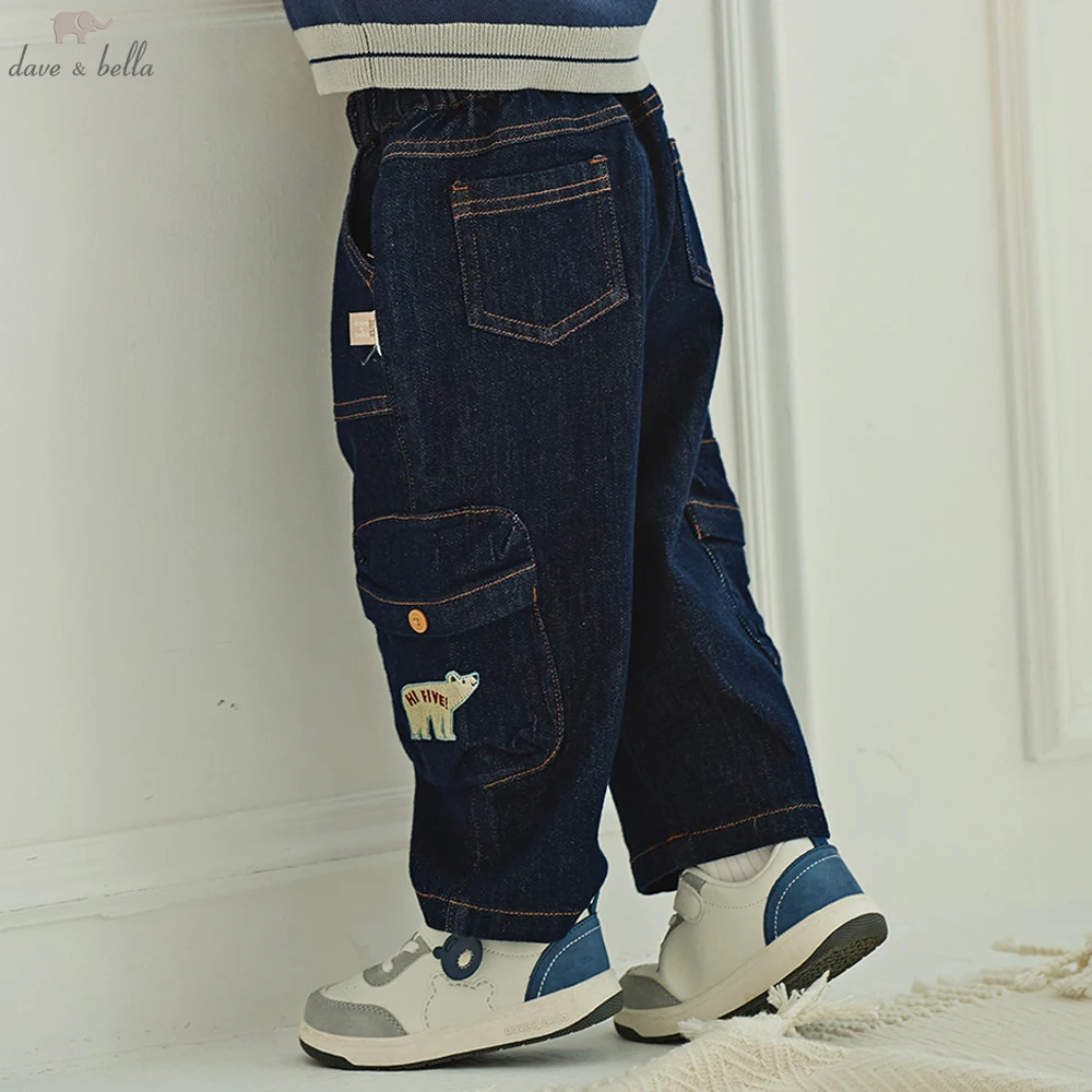 

Dave Bella Children's Jean Pants Spring Autumn Boys Cowboy Straight Pants Casual Outdoor Trousers Sprots Clothes DB3252798