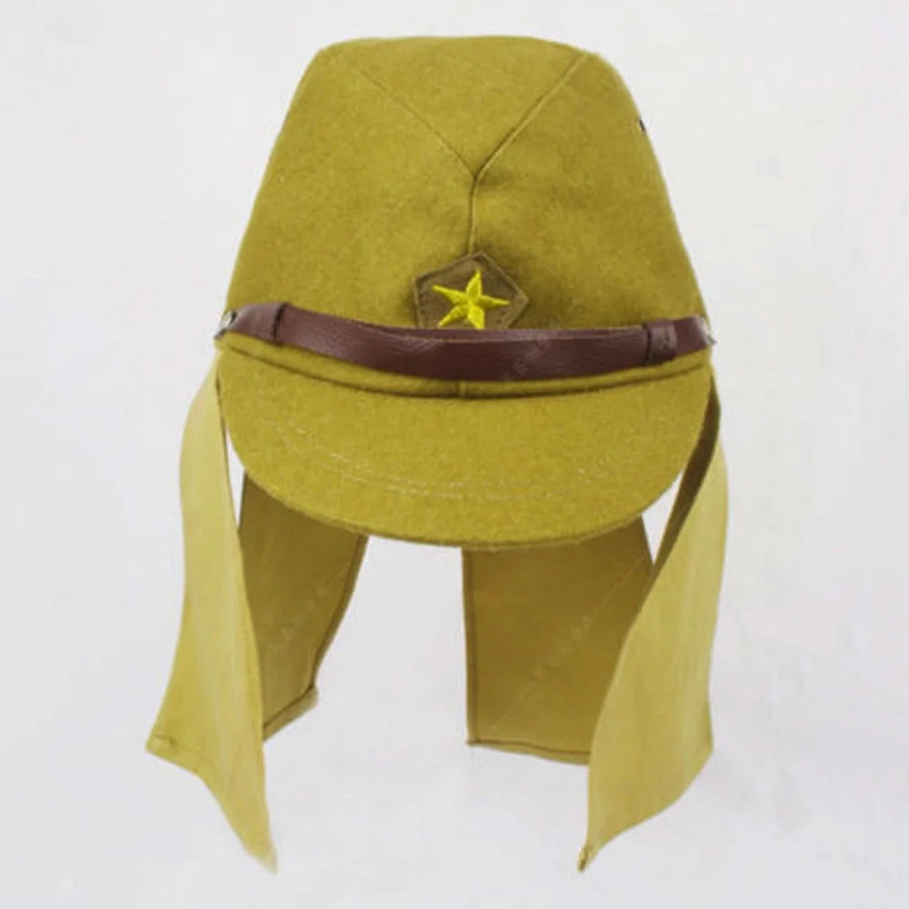 WWII JAPANESE ARMY IJA SOLDIER FIELD WOOL CAP HAT WITH HAVELOCK NECK FLAP