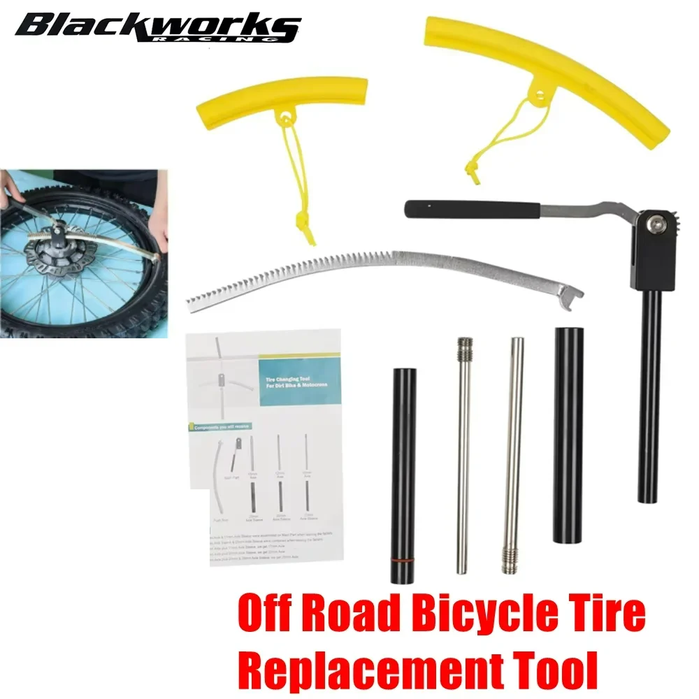 

Off Road Bicycle Tire Replacement Tool Black For Motocross, Enduro, Dirt Bikes 16" To 21" Wheels Comes With 15/17/20/25mm