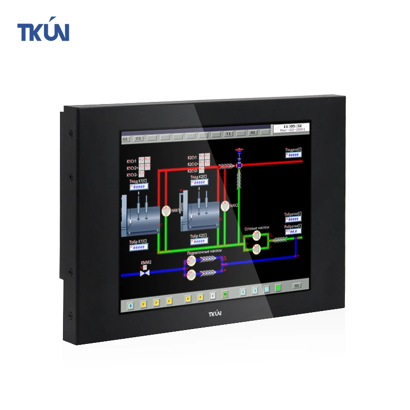 جدار جبل جزءا لا يتجزأ من 1024*768 HD DP شاشة تعمل باللمس الصناعية 8.4 بوصة شاشات LCD شاشة عرض صناعية واجهة USB #5