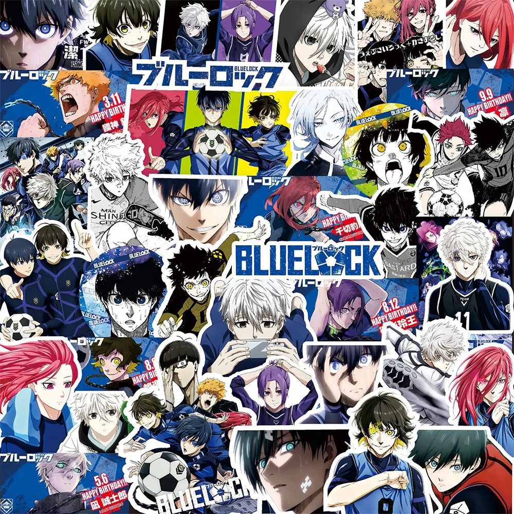 10/30/80pcs Blue Lock Football Anime Stickers Cool Isagi Yoichi Cartoon Sticker Skateboard Phone Notebook Classic Manga Decals