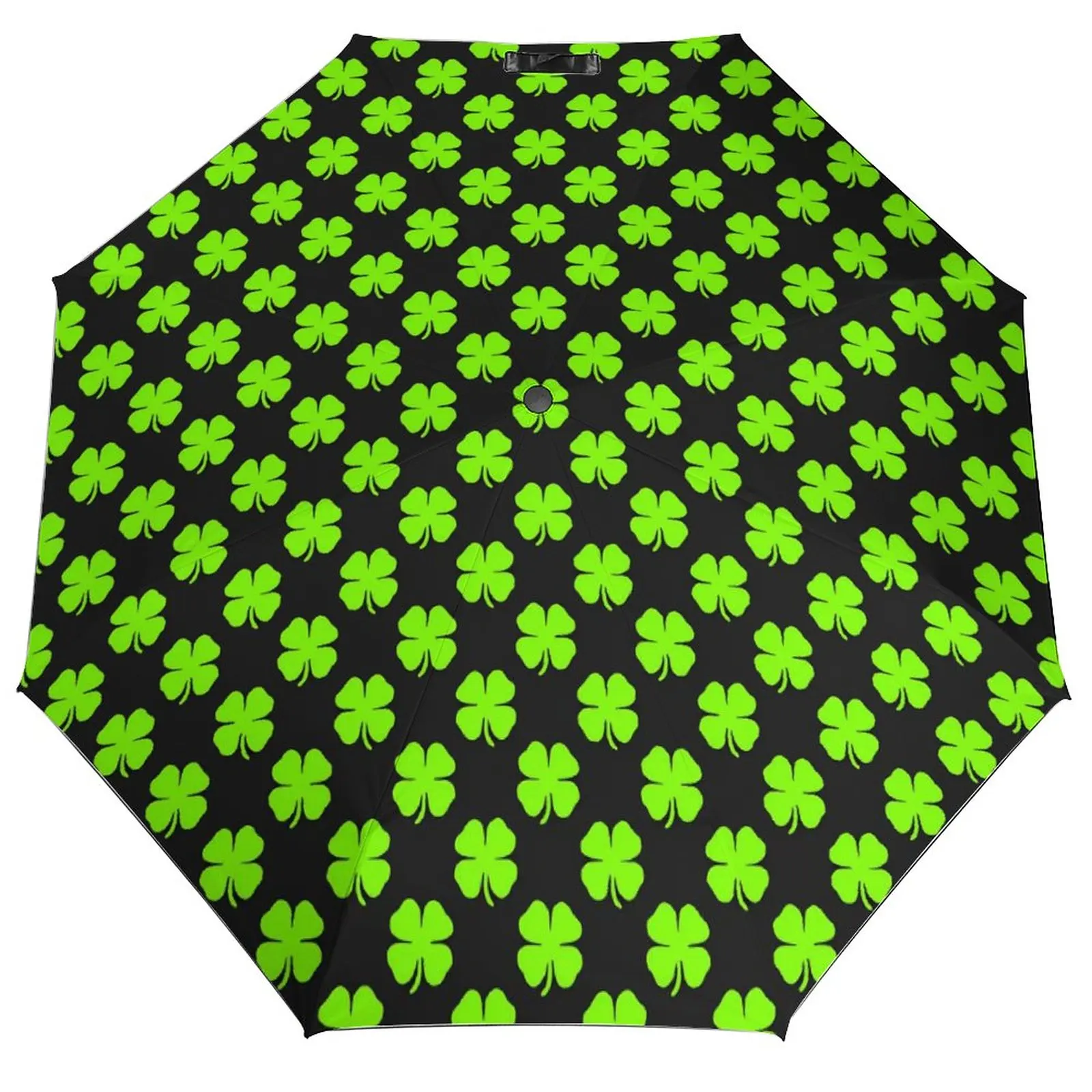 Shamrock Print Umbrella Saint Patricks Day Wind Proof Automatic Umbrella Wholesale Design Compact Rain Umbrella