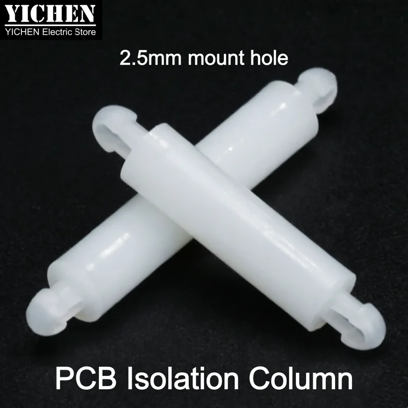 100Pcs White Nylon PA66 PCB Standoffs Spacers 2.5mm Hole Support Column Isolator Pillar Hex Mounting Screw Hardware Kit MADA
